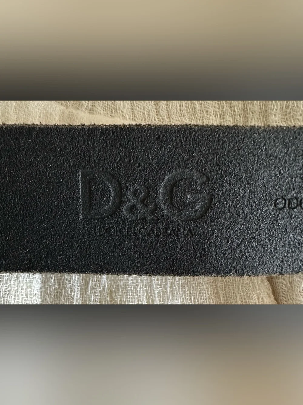 Dolce & Gabbana Black Leather Gold/Silver D&G Logo Buckle Belt 110/52 Authentic